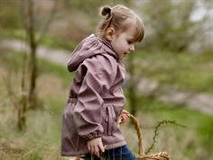 Mikk-line overgangsjakke softshell twilight mauve med glitterprint